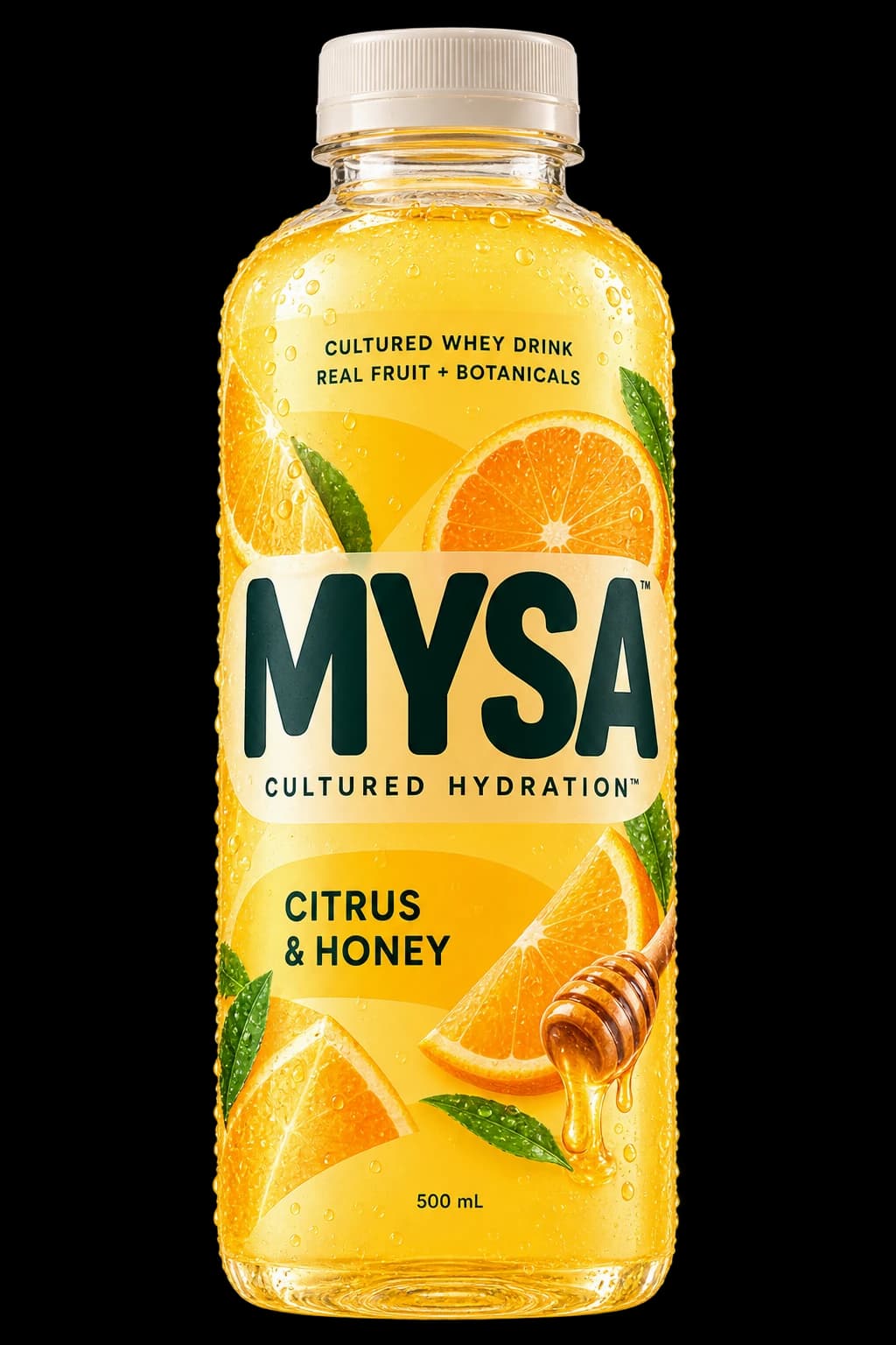 MYSA Citrus & Honey, Cultured Hydration in a 500 mL PET packaging concept