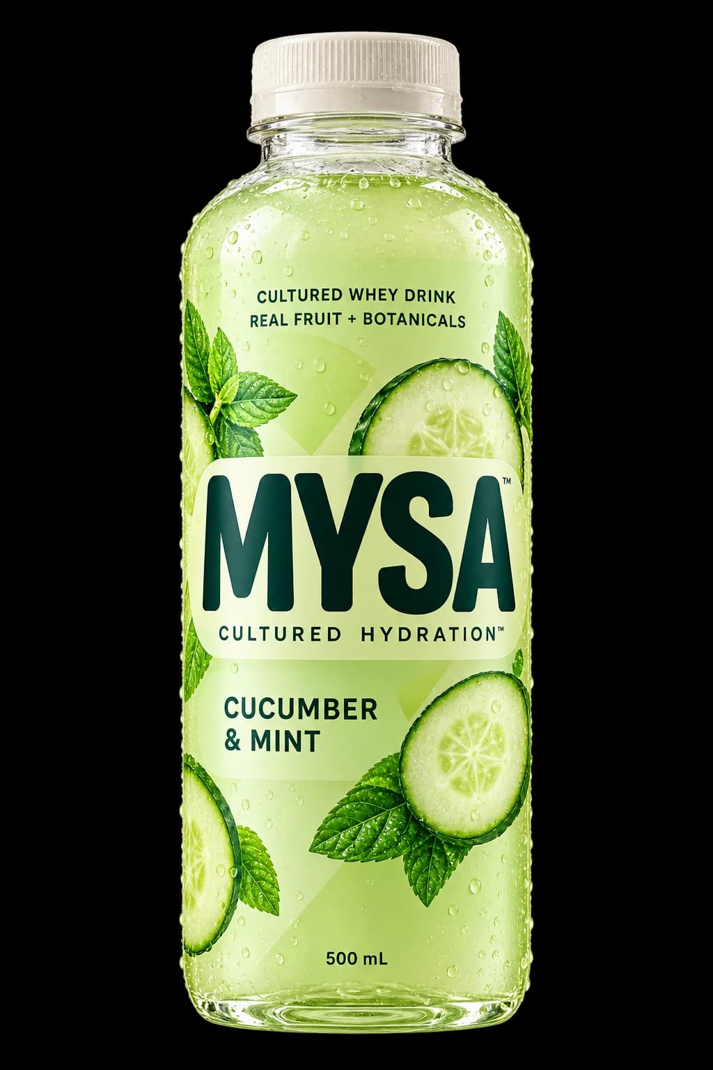 MYSA Cucumber & Mint, Cultured Hydration in a 500 mL PET packaging concept